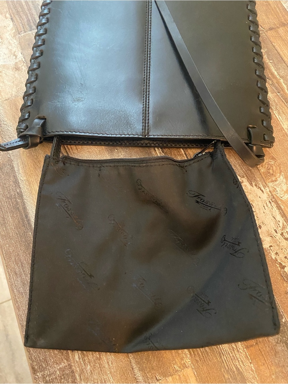 Fossil Brown & White Cowhide Crossbody Bag - Picture 5 of 12